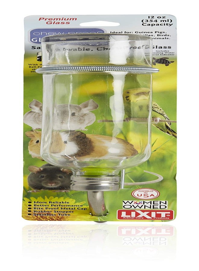 Lixit® Chew Proof Flat Sided Water Bottles for Rabbits, Ferrets, Rats, Birds, Hamsters, Guinea Pigs, Chinchillas Gerbils and Other Small Animals - Made in USA (Clear, 12 Ounce) - Image 1